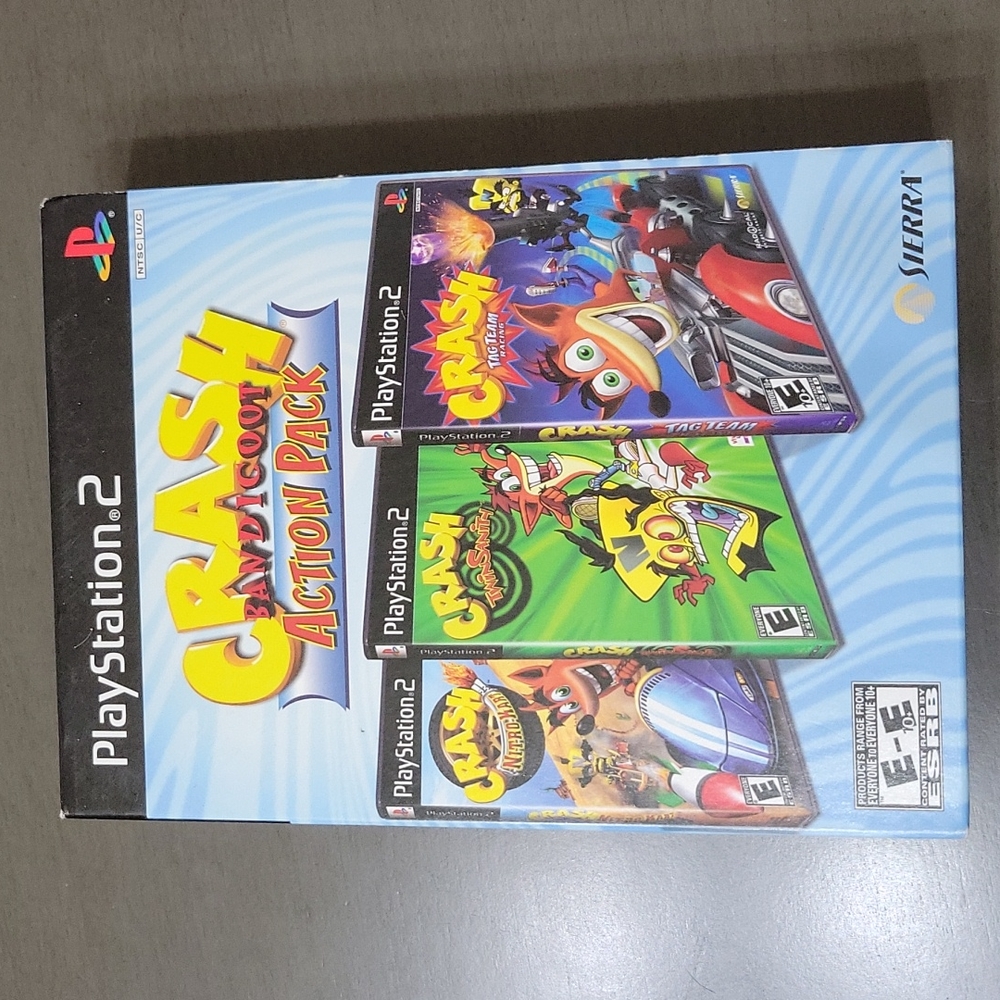 Crash Bandicoot Action Pack box set for Playstation 2